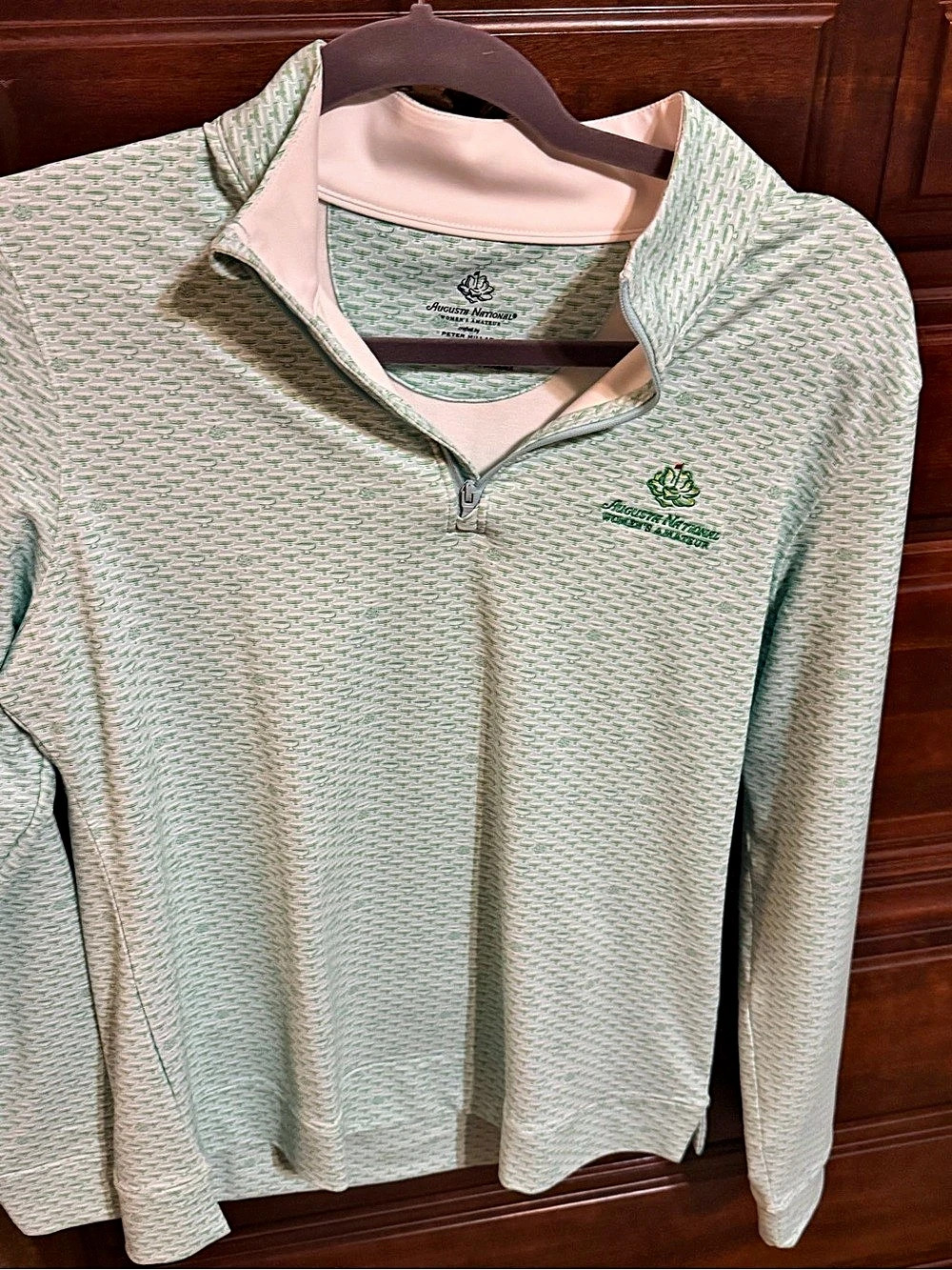 Augusta National Women's Amateur by Peter Millar Quarter Zip Green & White Size